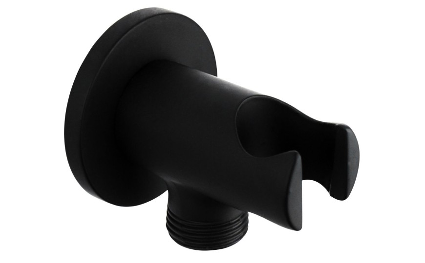 AQG, круглый кронштейн RCT для ручного душа со встроенным водоотводом, цвет черный матовый