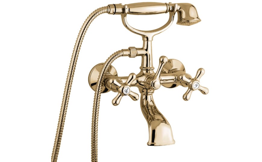 Emmevi Deco Classic, смеситель с ручным душем для ванной, цвет бронза