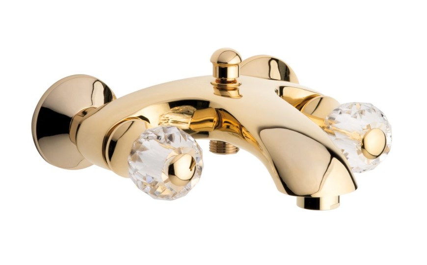Смеситель Deco Cristall с ручным душем для ванной, цвет золото