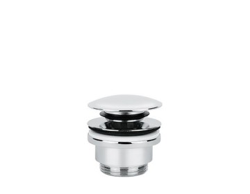 Emmevi, донный клапан "click-clack" для раковины (толщиной 10-60 мм) без перелива, на отверстие 1,1/4", цвет белый матовый