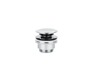 Emmevi, донный клапан "click-clack" для раковины (толщиной 10-60 мм) без перелива, на отверстие 1,1/4", цвет белый матовый