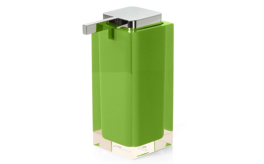 Gedy Rainbow, настольный дозатор с плоской пластиковой помпой, цвет хром - зеленый