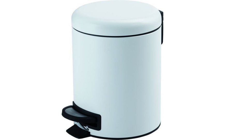 Gedy Potty, круглый контейнер для мусора с педалью (3 л.), крышка soft close, цвет белый матовый