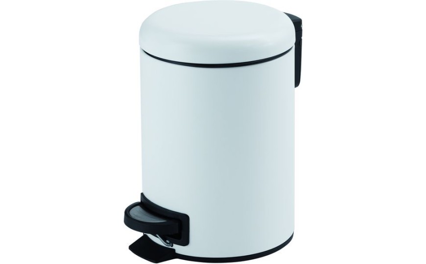 Gedy Potty, круглый контейнер для мусора с педалью (5 л.), крышка soft close, цвет белый матовый