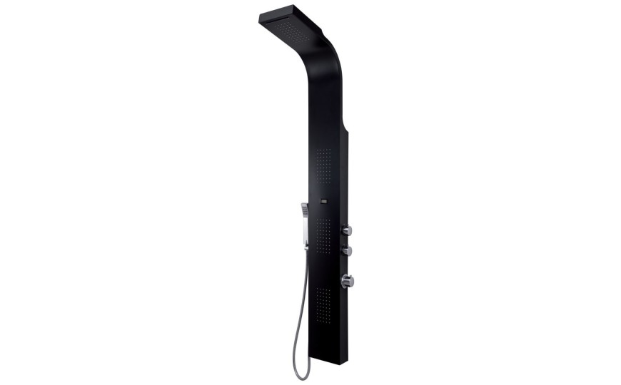 Gedy G-SPA 01, многофункциональная душевая панель с термостатом, цвет черный матовый