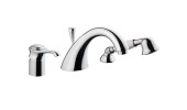 Emmevi Tiffany, комплект смесителя на борт ванны на 3 отверстия с ручным душем, цвет хром