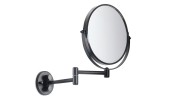 Gedy Michel, настенное круглое поворотное косметическое зеркало (3x) со складным механизмом, цвет черный матовый