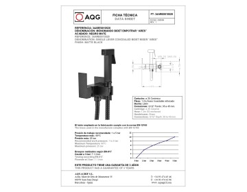 AQG, комплект гигиенического душа ARES со смесителем на холодную и горячую воду, цвет черный матовый