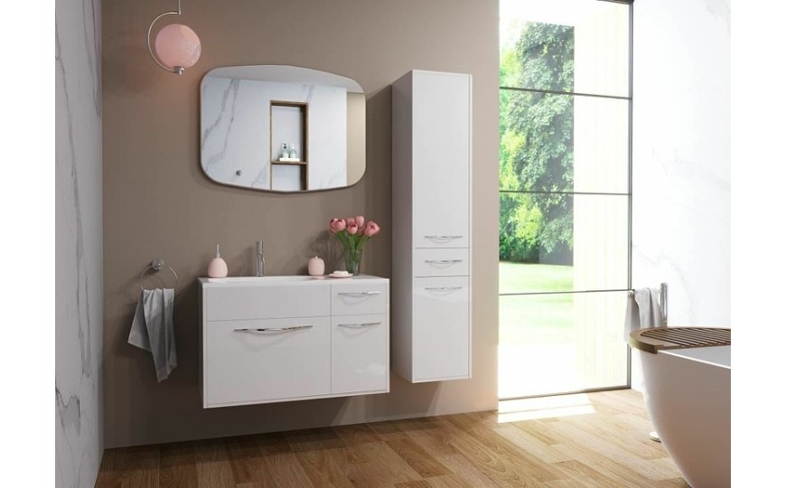 Комплект мебели для ванной комнаты подвесной Эстет Barcelona 900х450, 2 ящика 1 дверь, левосторонний