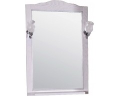Зеркало ASB-Woodline Римини Nuovo 60 см, белый патина серебро, 10179