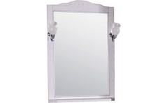 Зеркало ASB-Woodline Римини Nuovo 60 см, белый патина серебро, 10179