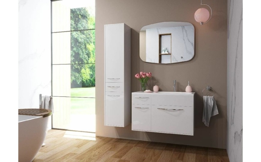 Комплект мебели для ванной комнаты подвесной Эстет Barcelona 900х450, 2 ящика 1 дверь, правосторонний