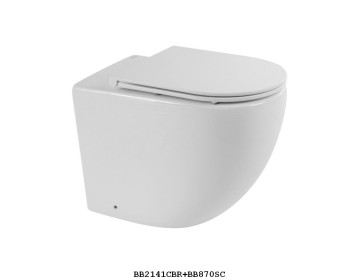 Чаша унитаза приставного безободкового с сиденьем BELBAGNO SFERA-R BB2141CBR/BB870SC