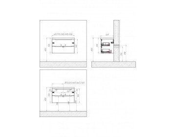 ETNA База под раковину с двумя выкатными ящиками, Bianco Lucido, 710х460х515, ETNA-700-2C-SO-BL-P
