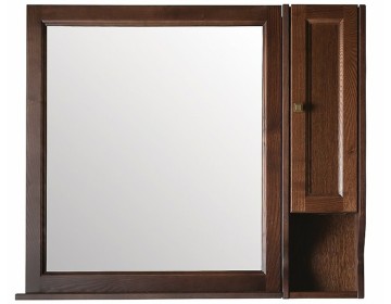 Зеркало ASB-Woodline Гранда 80 см, белый патина серебро, 11481