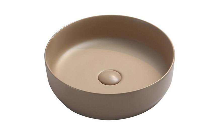 Умывальник чаша накладная круглая (цвет Капучино Матовый) Ceramica Nova Element 390*390*120мм