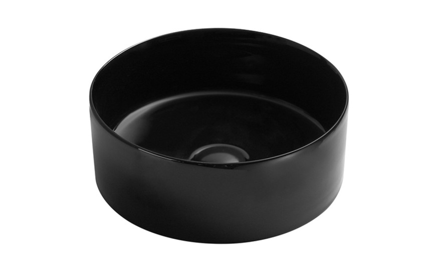 Умывальник чаша накладная круглая (цвет Чёрный Матовый) Ceramica Nova Element 358*358*137мм