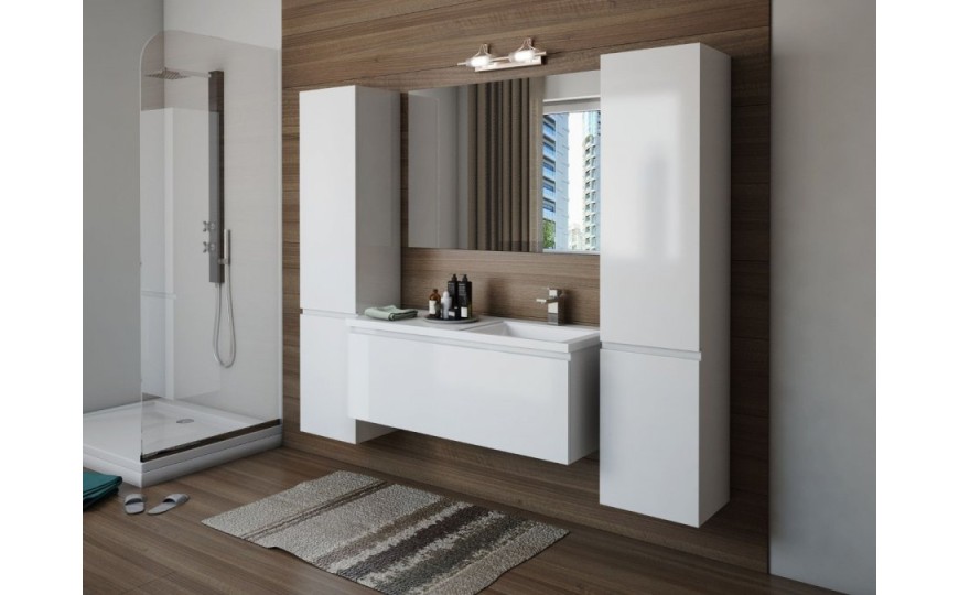 Комплект мебели для ванной комнаты подвесной Эстет Dallas Luxe 1000х482, 1ящик, правосторонний