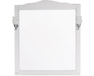 Зеркало ASB-Woodline Римини Nuovo 80 см, белый патина серебро, 10180