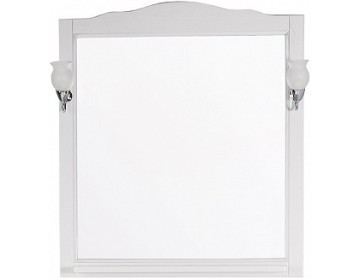 Зеркало ASB-Woodline Римини Nuovo 80 см, белый патина серебро, 10180