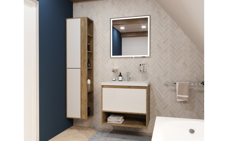Комплект мебели для ванной комнаты подвесной Эстет Monaco Wood 700х476, 1 ящик
