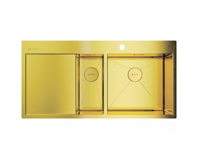 Мойка кухонная Omoikiri Akisame 100-2-LG-R 4973090 светлое золото