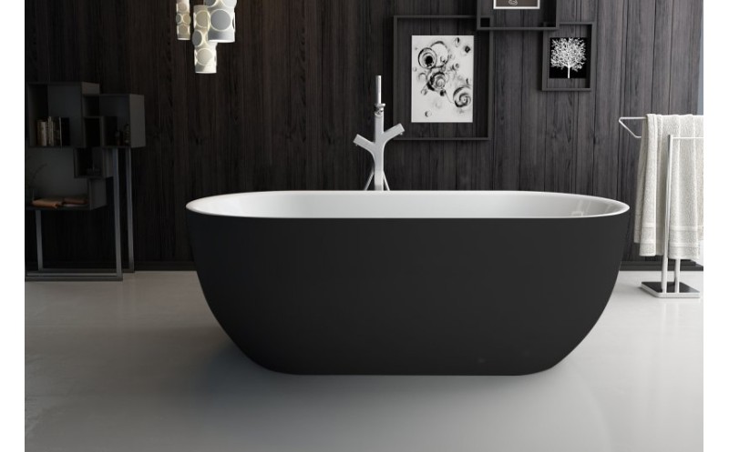 Акриловая ванна BELBAGNO BB70-1500-800-W/NM Белый Глянец внутри, черный матовый снаружи