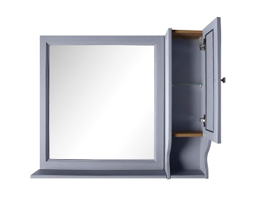 Зеркало ASB-Woodline Гранда 80 см, белый патина серебро, 11481