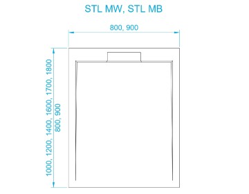 Душевой поддон квадратный RGW STL MW Белый мрамор 52211099-15