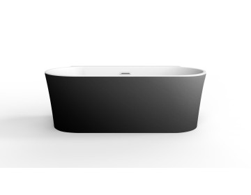 Акриловая ванна BELBAGNO BB409-1700-800-W/NM Белая матовая внутри, черная матовая снаружи